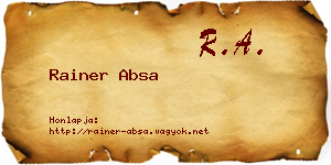 Rainer Absa névjegykártya